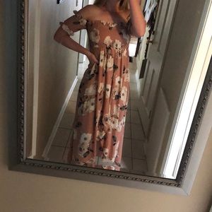 off the shoulder maxi dress